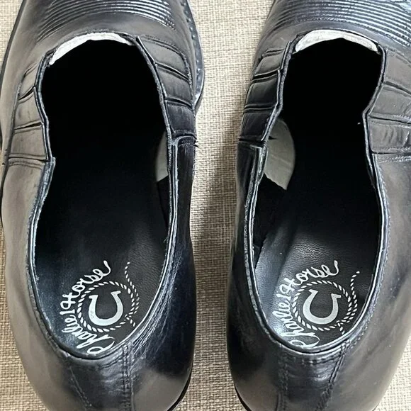 Charlie 1 Horse Black Booties Size 8 (B) Boots Short Leather Western Cowboy - Picture 7 of 16